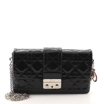 Christian Dior New Lock Pouch Cannage Quilt Patent Mini