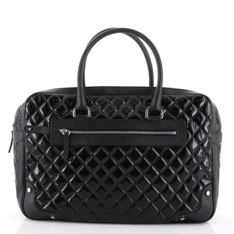 Chanel Travel Suitcase Quilted Vinyl with Calfskin Large