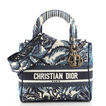 Christian Dior Lady D-Lite Bag Embroidered Canvas Medium