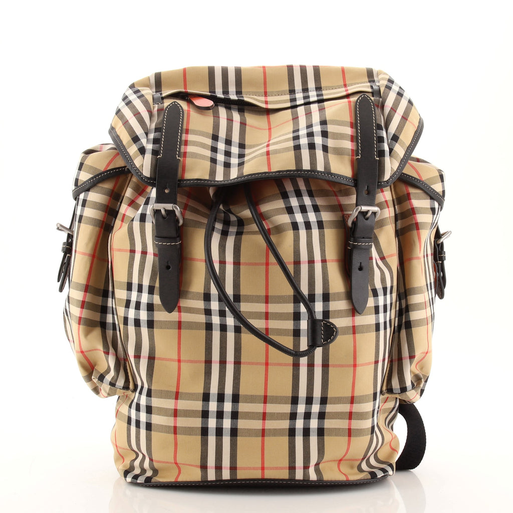 Burberry Rucksack Backpack Vintage Check Nylon Medium Neutral 10135720