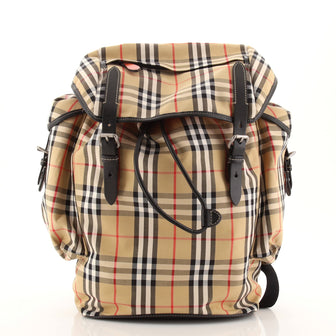 Burberry Rucksack Backpack Vintage Check Nylon Medium
