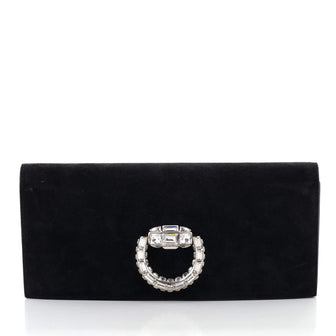 Gucci Broadway Abend Clutch Bag Crystal Embellished Suede