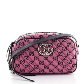 Gucci GG Marmont Shoulder Bag Diagonal Quilted GG Canvas Small
