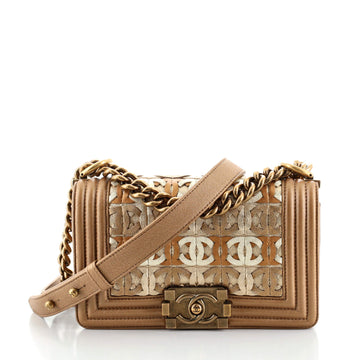 Chanel Boy Flap Bag Woven Leather Small