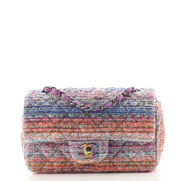 Chanel Classic Single Flap Bag Quilted Iridescent Tweed Mini