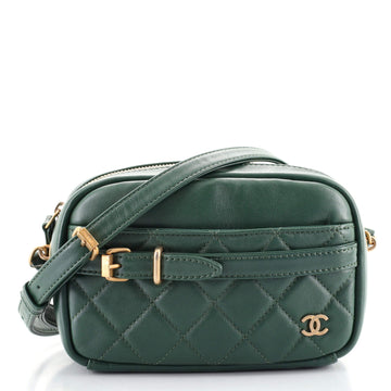 Chanel Buckle Camera Case Bag Quilted Lambskin Small