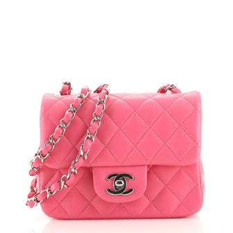 Chanel Square Classic Single Flap Bag Quilted Lambskin Mini