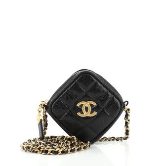 Chanel Diamond Clutch with Chain Quilted Caviar