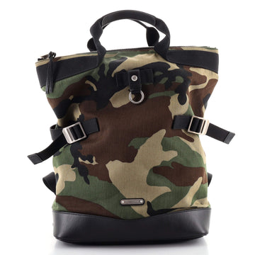 Saint Laurent Camouflage Rivington Race Backpack Printed Canvas