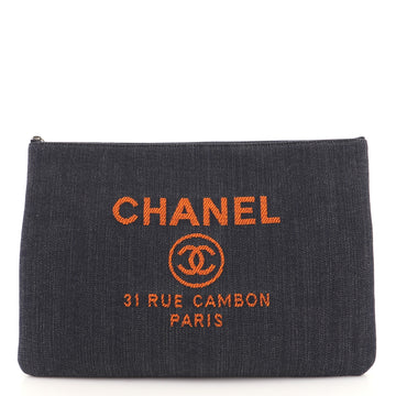Chanel Deauville Pouch Denim Large