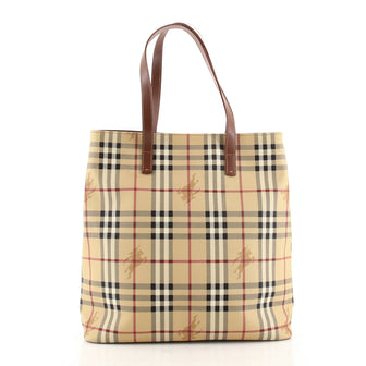 Burberry Shopper Tote Horseferry Check Coated Canvas Tall