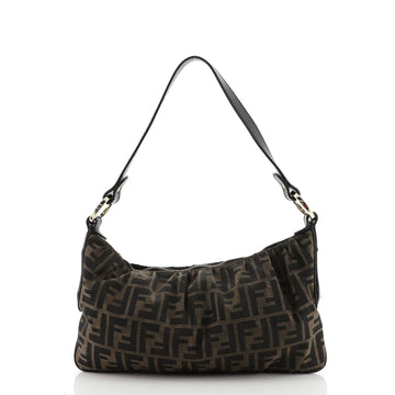 Fendi Vintage Ring Charm Shoulder Bag Zucca Canvas