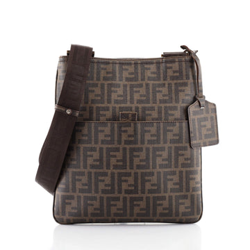 Fendi Front Pocket Messenger Bag Zucca Coated Canvas Medium