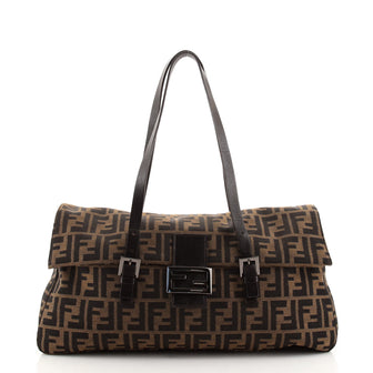 Fendi Vintage Flap Satchel Zucca Canvas Large