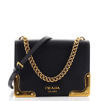 Prada Cammeo Chain Flap Crossbody Bag Saffiano Leather Small