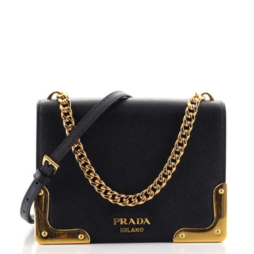 Prada Cammeo Chain Flap Crossbody Bag Saffiano Leather Small