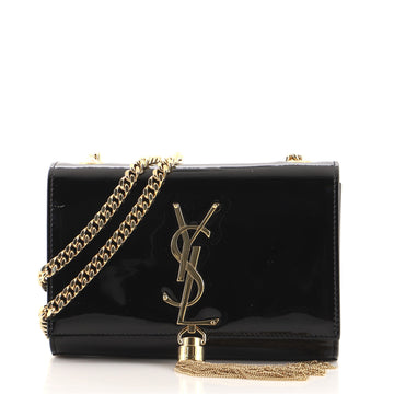 Saint Laurent Classic Monogram Tassel Crossbody Bag Patent Small