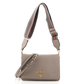Prada Dual Strap Flap Crossbody Bag Vitello Daino Small