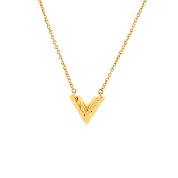 Louis Vuitton Essential V Guilloche Necklace Metal
