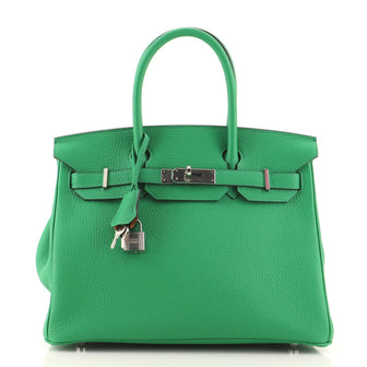 Hermes Birkin Handbag Verso Togo with Palladium Hardware 30