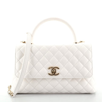 Chanel Coco Top Handle Bag Quilted Caviar Small