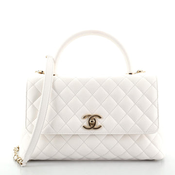 Chanel Coco Top Handle Bag Quilted Caviar Small