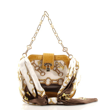 Louis Vuitton Linda Chain Shoulder Bag Monogram Silk with Alligator