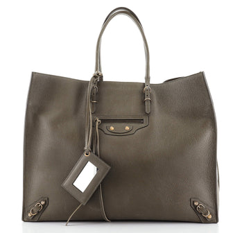 Balenciaga Papier A4 Zip Around Classic Studs Bag Leather Large