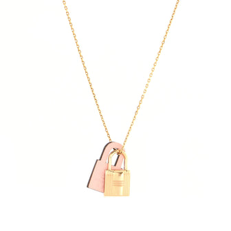 Hermes O'Kelly Pendant Necklace Metal and Leather Small