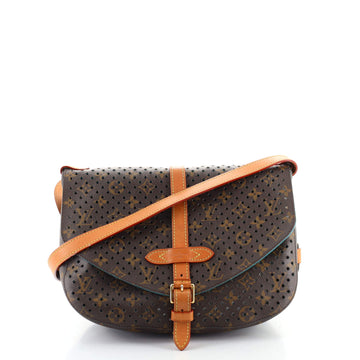 Louis Vuitton Flore Saumur Handbag Perforated Monogram Canvas
