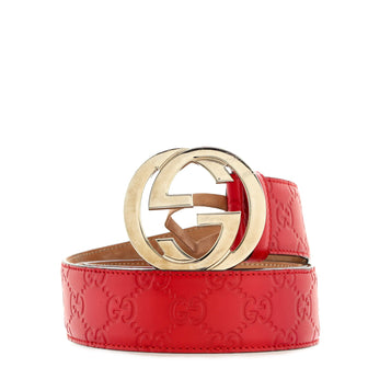 Gucci Interlocking G Belt Guccissima Leather Wide