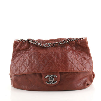 Chanel Elastic Flap Bag Quilted Glazed Caviar Maxi