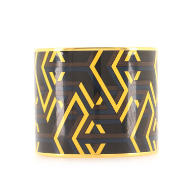 Hermes Bangle Bracelet Printed Enamel Extra Wide