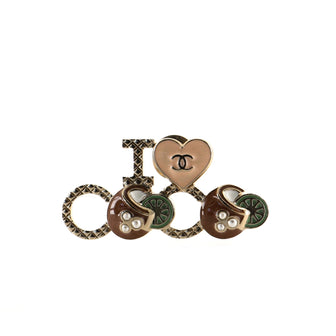 Chanel I Love Coco Brooch Metal with Resin and Faux Pearls