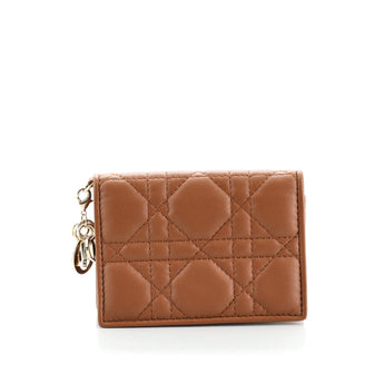 Christian Dior Lady Dior Flap Card Case Cannage Quilt Lambskin