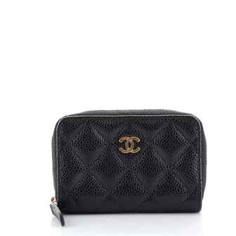 Chanel CC Zip Coin Purse Quilted Caviar Small