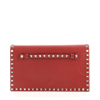 Valentino Rockstud Flap Clutch Leather