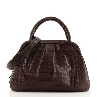 Nancy Gonzalez Frame Top Handle Bag Crocodile Small