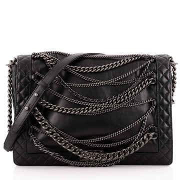 Chanel Boy Flap Bag Enchained Lambskin XL
