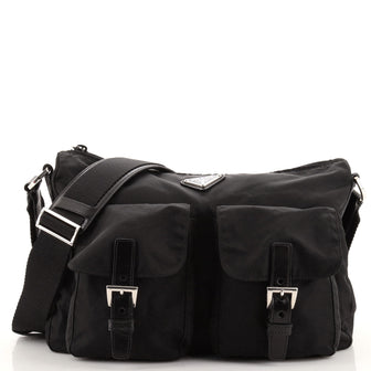 Prada Double Pocket Messenger Bag Tessuto Medium