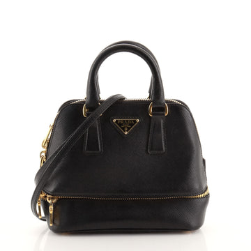 Prada Expandable Convertible Satchel Vernice Saffiano Leather Mini