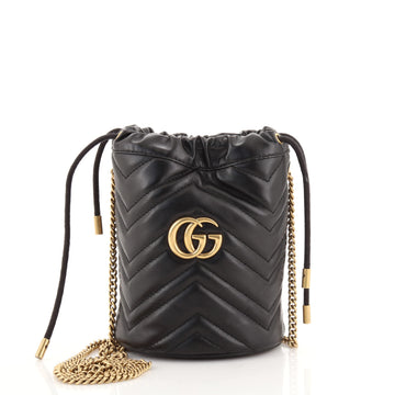 Gucci GG Marmont Bucket Bag Matelasse Leather Mini