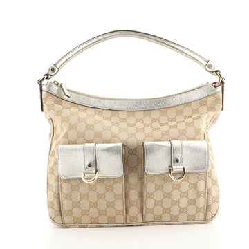 Gucci Abbey Pocket Hobo GG Canvas Medium