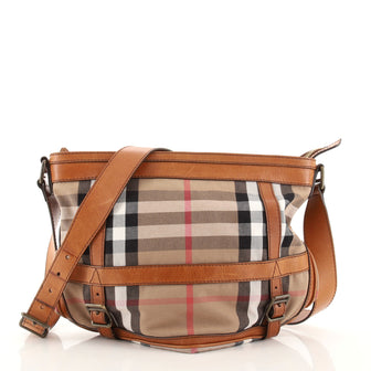 Burberry Pasmore Crossbody Bag House Check Canvas with Leather