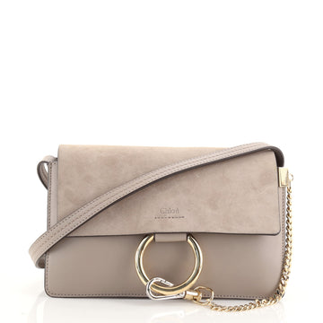 Chloe Faye Shoulder Bag Leather and Suede Small
