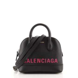 Balenciaga Logo Ville Bag Leather XXS
