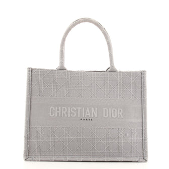 Christian Dior Book Tote Cannage Embroidered Canvas Small