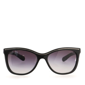 Chanel Cat Eye Chain Trim Sunglasses Acetate