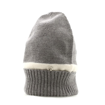 Gucci Interlocking G Striped Beanie Wool