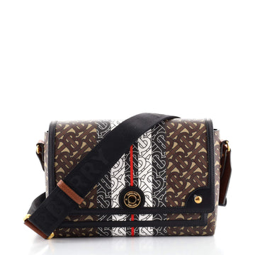 Burberry Note Crossbody Bag Monogram E-Canvas Medium